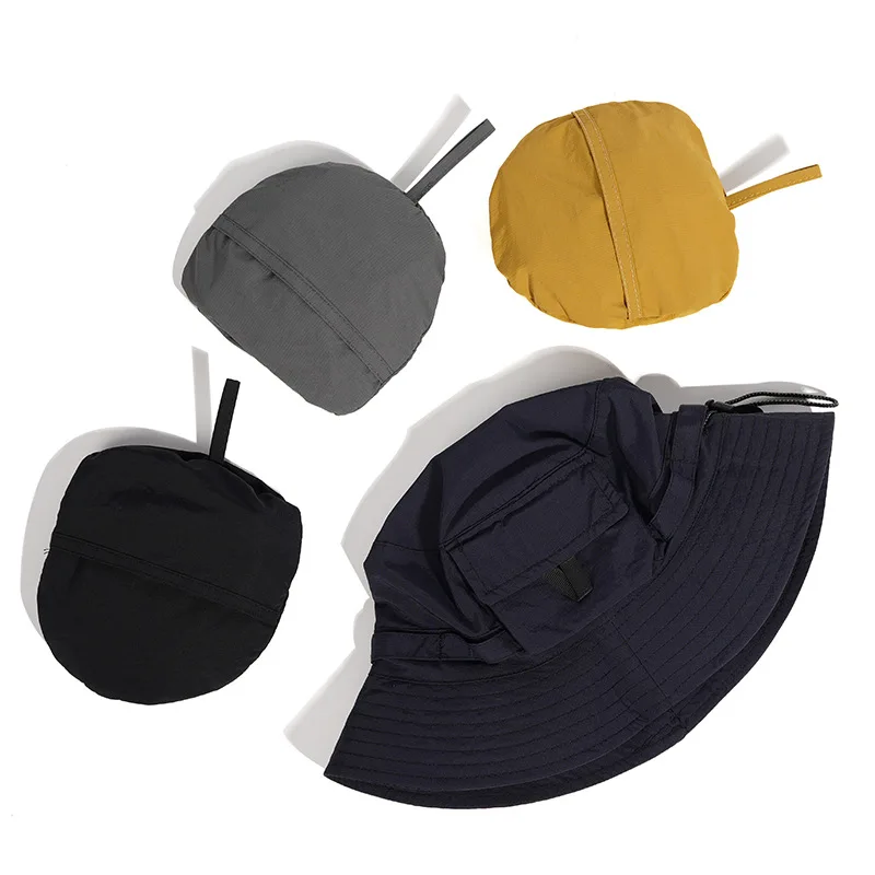 Waterproof Bucket Hat with Cords for Outdoor Caps Men Women Sun Protection for Hiking Fishing Beach