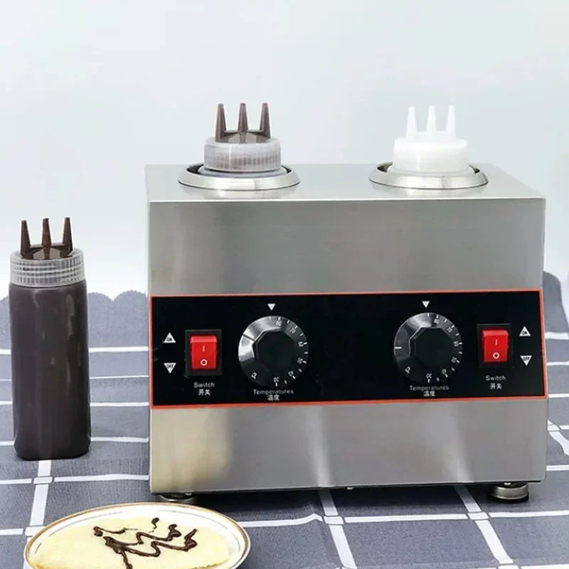 Commercial Sauce Insulation Machine 4 Bottles Sauce Warmer for Ketchup Salad Dressing Chocolate Jam Electric Heater