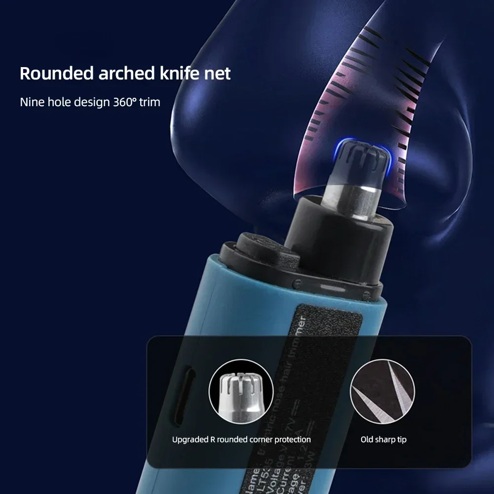 Portable Nose Hair Trimmer Rechargeable Electric Facial Hair Eyebrow Trimmer Mini Nose Hair Cleaner USB Charging