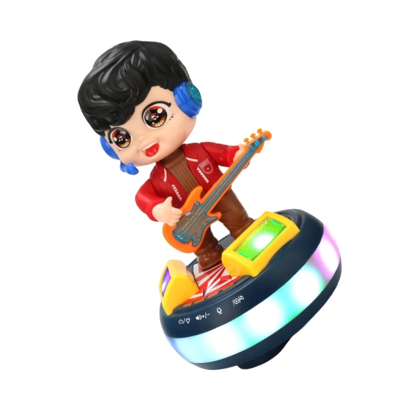 Gitara elektryczna chłopiec śpiewa taniec zabawka elektryczna z dynamiczną muzyką i światłem LED zabawnie brzmiąca zabawka dla w