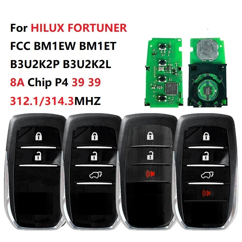 CN007307 FCC: BM1EW BM1ET B3U2K2P B3U2K2L P4 39 Smart Key 312.1/314.3MHZ 0182 0010 Board For Toyota HILUX FORTUNER