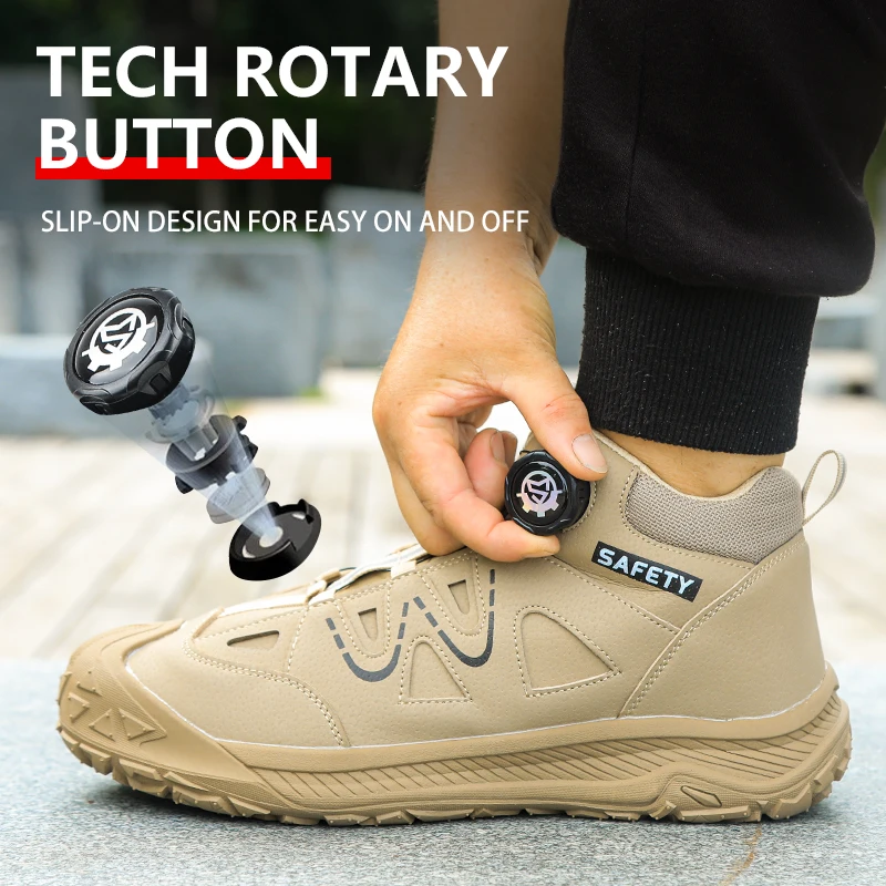 2026 Outdoor-Arbeitssicherheitsstiefel, durchtrittsichere, stoßfeste Stahlkappenschuhe, industrielle Schutzschuhe, Sicherheitsschuhe, Arbeitsschuhe – Detail 4