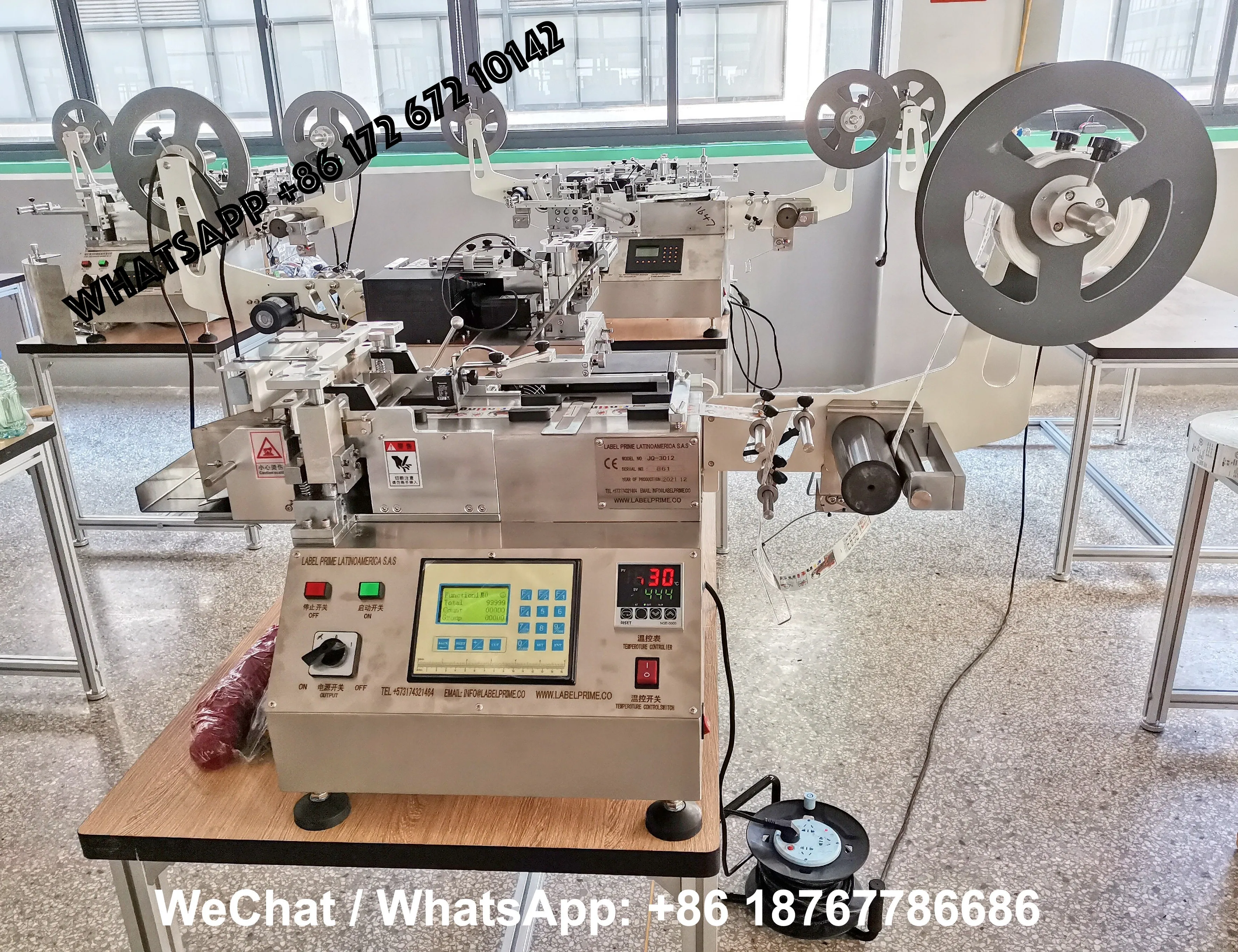Best sellerJQ-3012 Jingda Small Size Hot and Cold Knife Satin Ribbon Label Cutting Machine for Nylon Taffeta, Cotton Tape and Pa