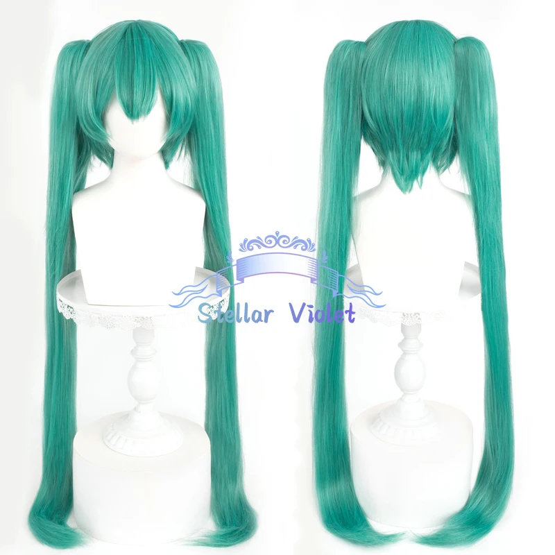 vocaloid-ミクウィッグ-ナースコスプレウィッグ-コスプレ衣装-100cm-ロングヘア-グリーン-グラデーション-ダブルポニーテール-合成ウィッグ-パーティー