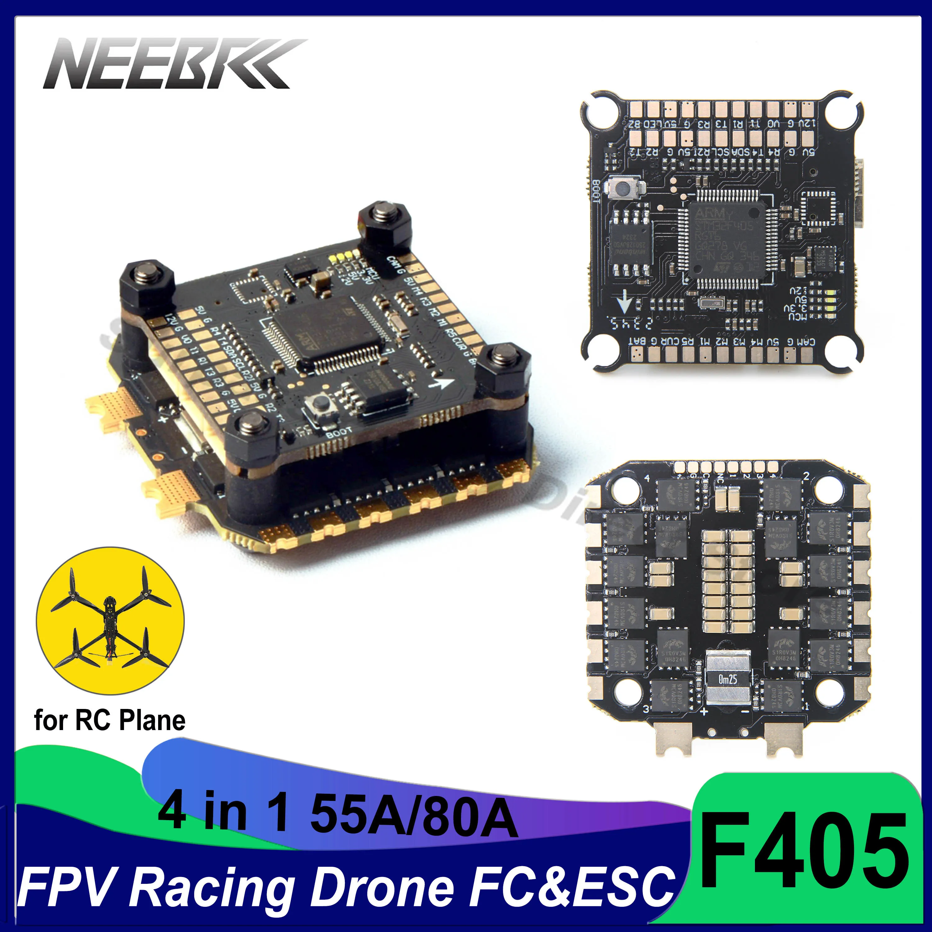 

F405 FC Flight Controller Stack 3-6S BLS-55A 60A BLHELIS 80A 4 in 1 ESC for FPV Racing Drone Freestyle DIY RC Plane 7/8/10inch