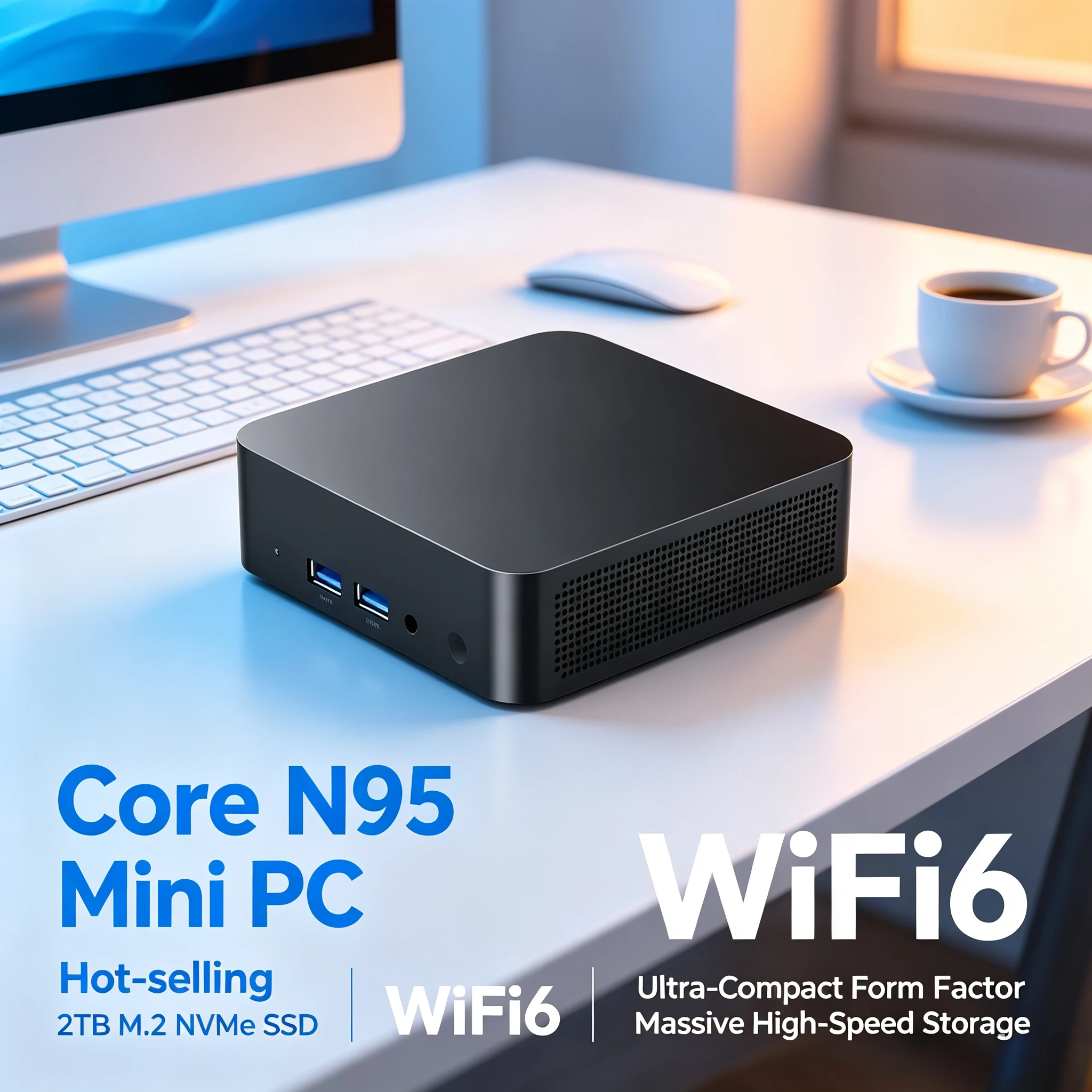 i9 10980HK N95 2026 Mini PC 2TB SSD 4K 60Hz WiFi6 BT52 Pocket Computer High Speed Pro Performance Core Unit