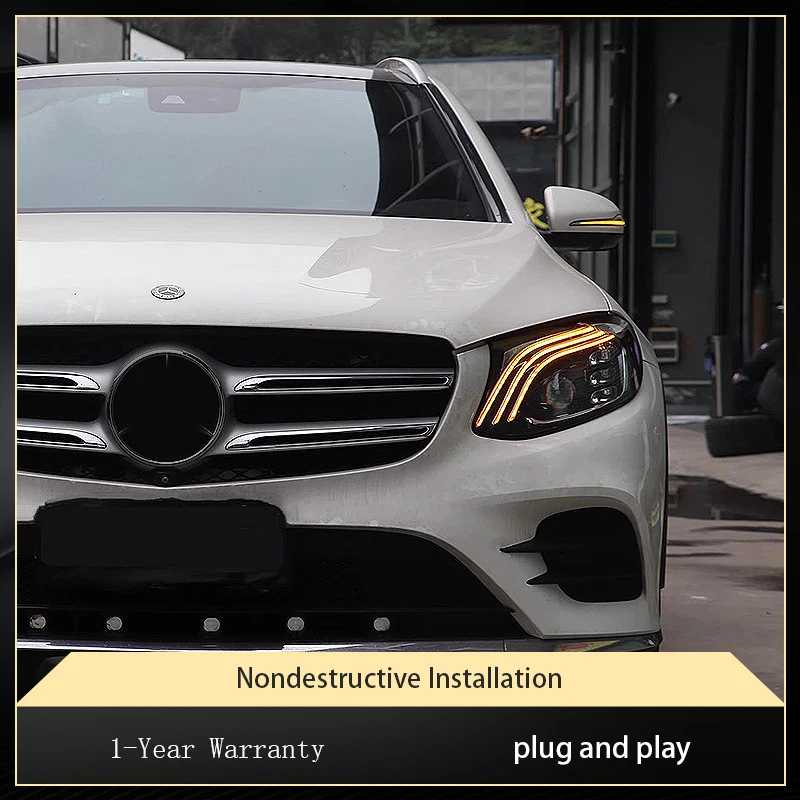 Car Styling For Benz GLC 2016-2019 Front Lamp DRL Headlight Turn Signal Highlight Full LED Bulbs Projector Lens Auto Tools
