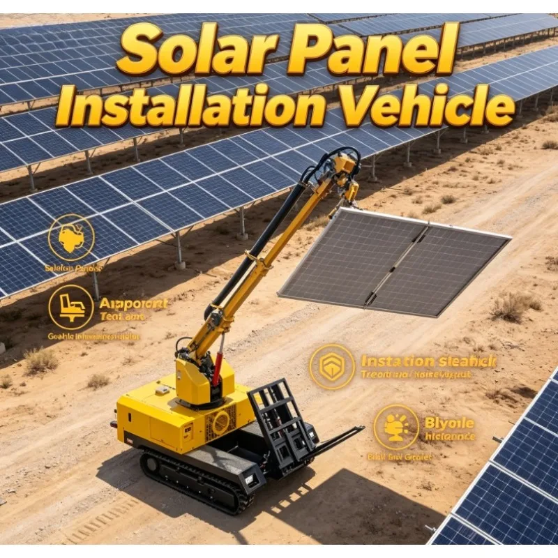Customized Hydraulic Tracked Photovoltaic Module Installation Vehicle For Large Scale Solar Power Plant