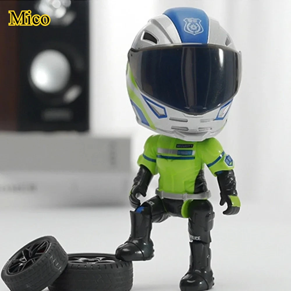 

Transforming Helmet Motorcycle Rider Action Figure - Cool Mechanical Cyberpunk Desktop Ornament for Room Decor ️