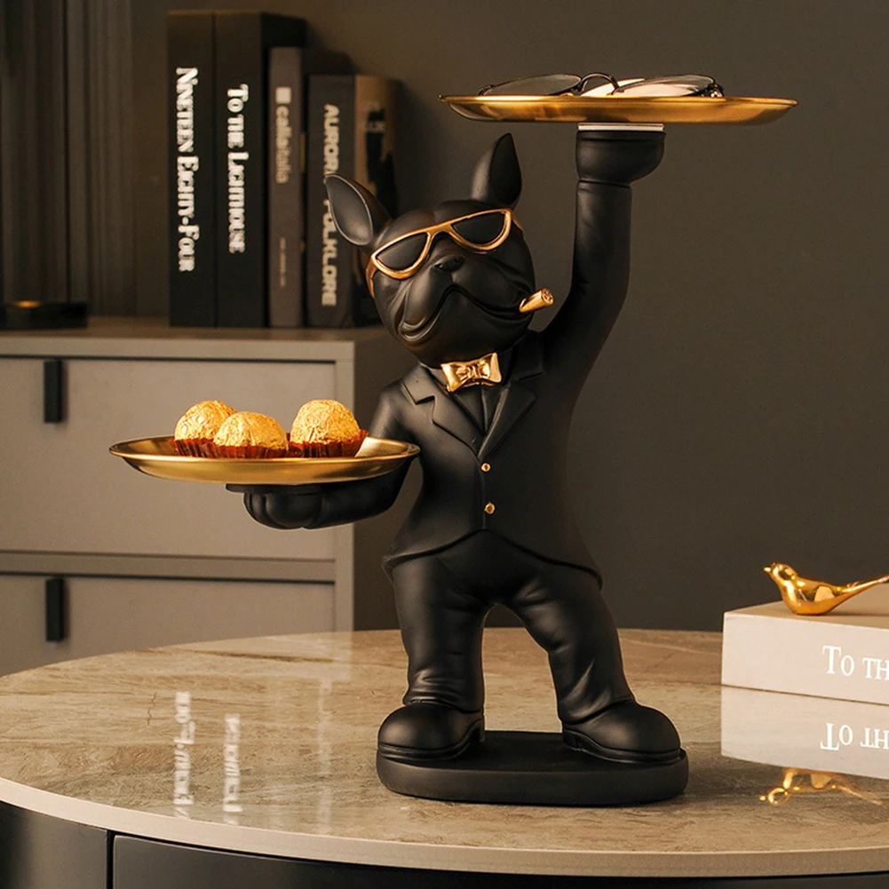 Key Storage Ornament Resin Simulation Cartoon Dog Sculpture Decoration Saving Space Entrance Key Storage Rack for Living Room