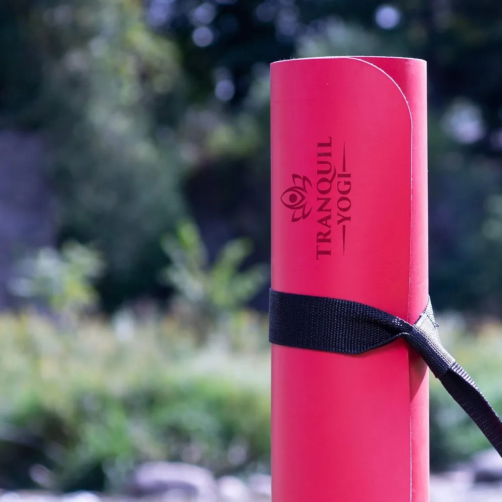 Natural Yoga and Exercise Mat - Excellent Grip and Joint Protection, Includes Carry Strap.