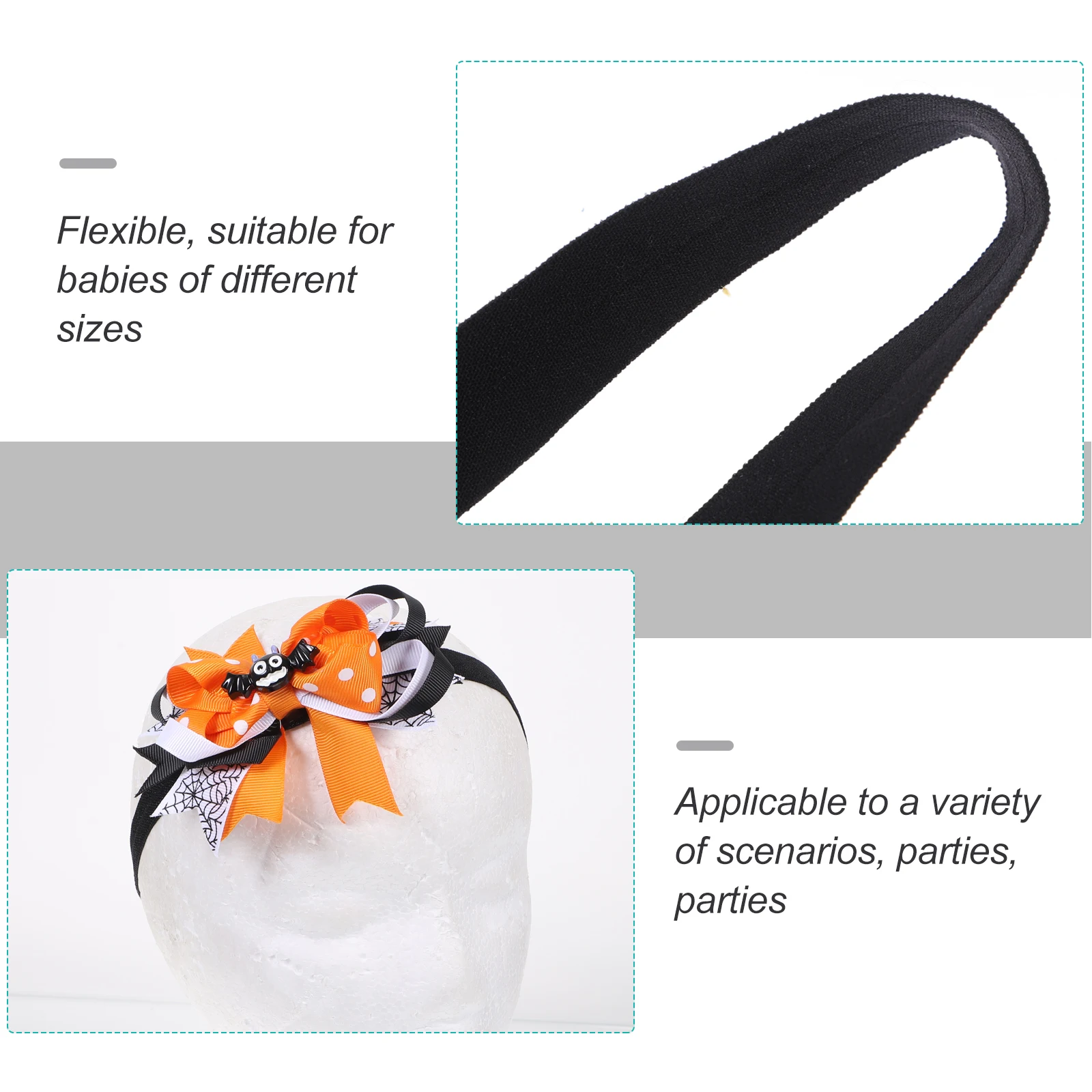 

2pcs Bowknot Hairpin Halloween Hair B for Girls Kids Party Clip Non Fading Durable Bat Ghost Pattern Stage Performance