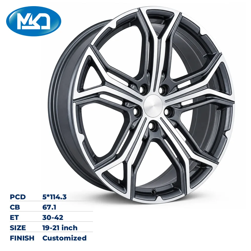Forged Wheel 19 20 21 Inch 5x114.3 Y Spoke Black Machined Face for Masera Private Label Custom Design