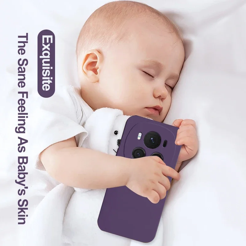 Luxury Square Liquid Silicone Phone Case Cover For Honor Magic6 Magic 6 Pro 6Pro Magic6Pro 5G Soft Candy Color Back Cover