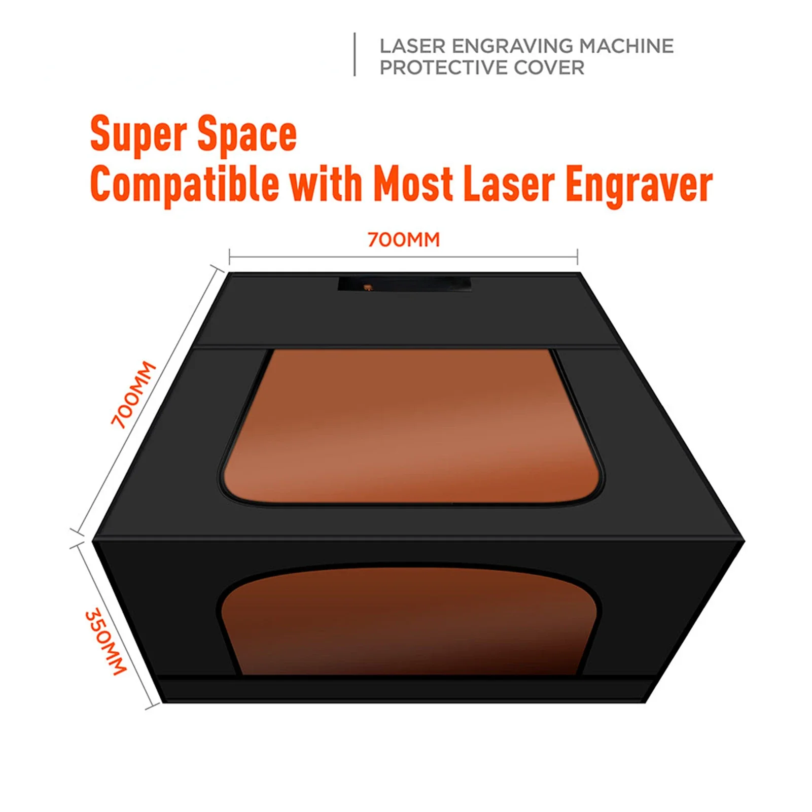 Laser Engraver Closure with Vent Foldable Fireproof Cloth Dust-proof Smoke Exhaust Eye Protection 700*700*350mm