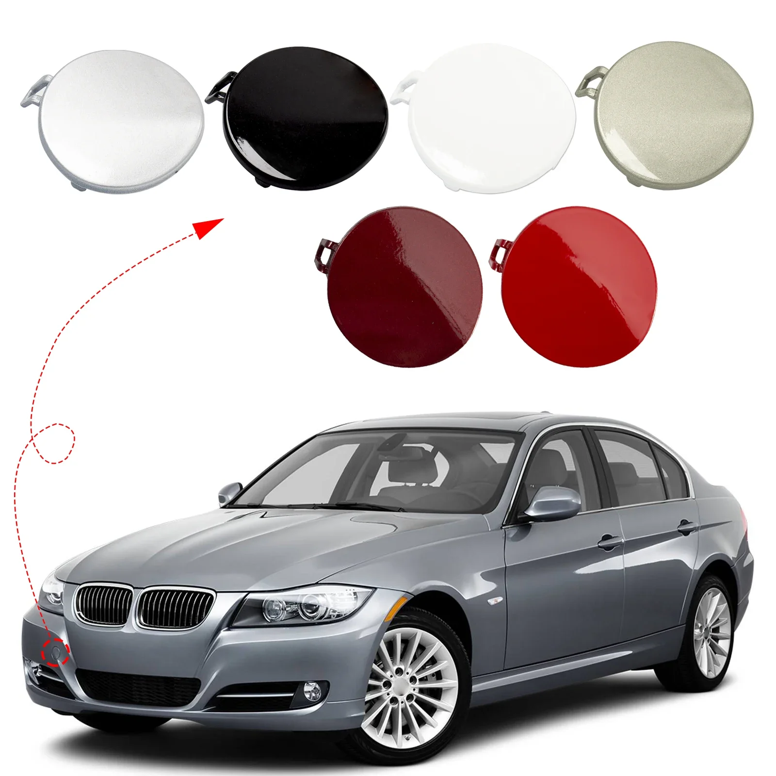 

Front Bumper Tow Hook Cover Cap Towing Eye For BMW 3 Series E90 E91 328I 335I Accessories 2009 2010 2011 51117207299 821935A