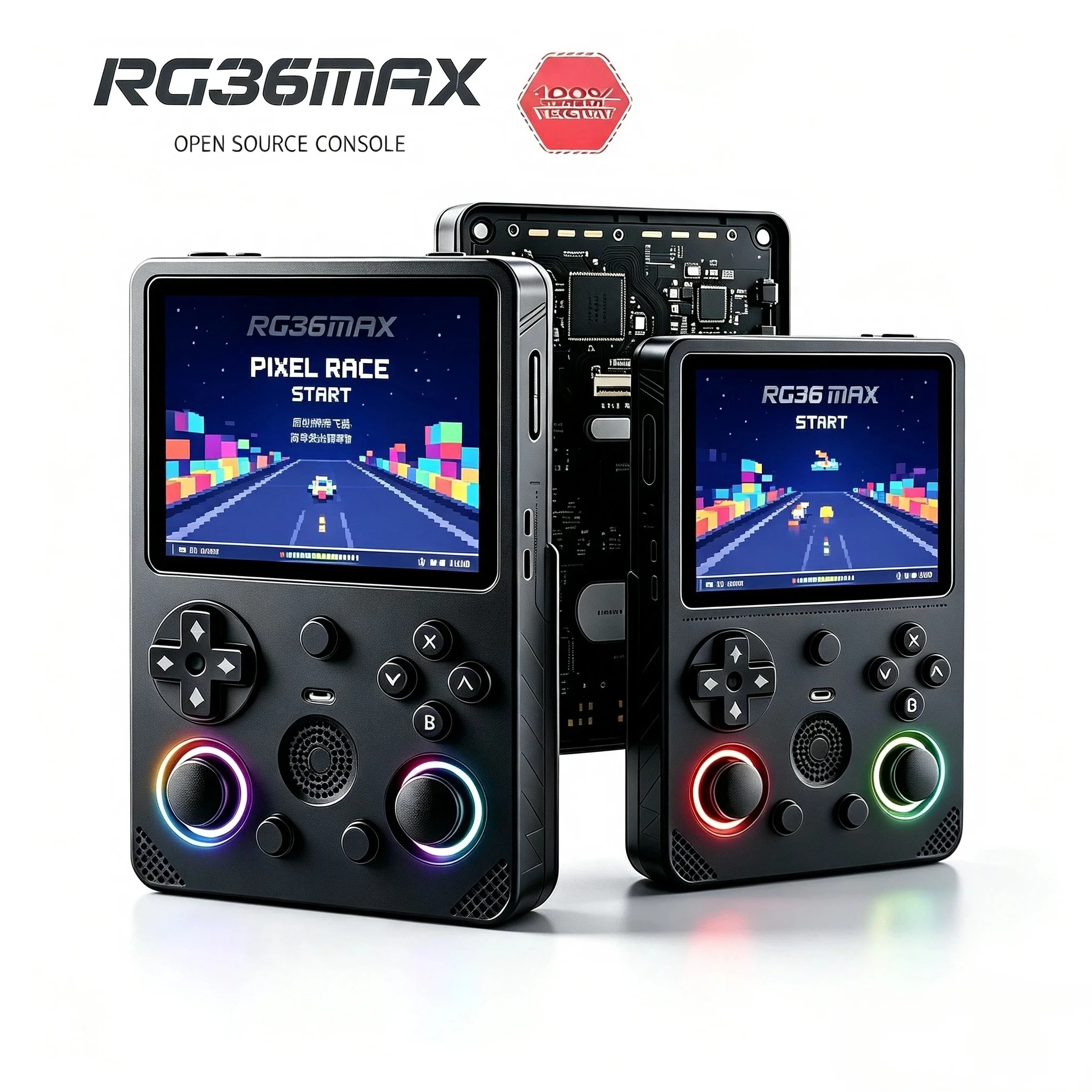 2026 RG36max Retro Handheld Game Console 3.5' IPS Big Screen 64-bit Linux System RK3326 Portable Pocket ARKOS 2.0
