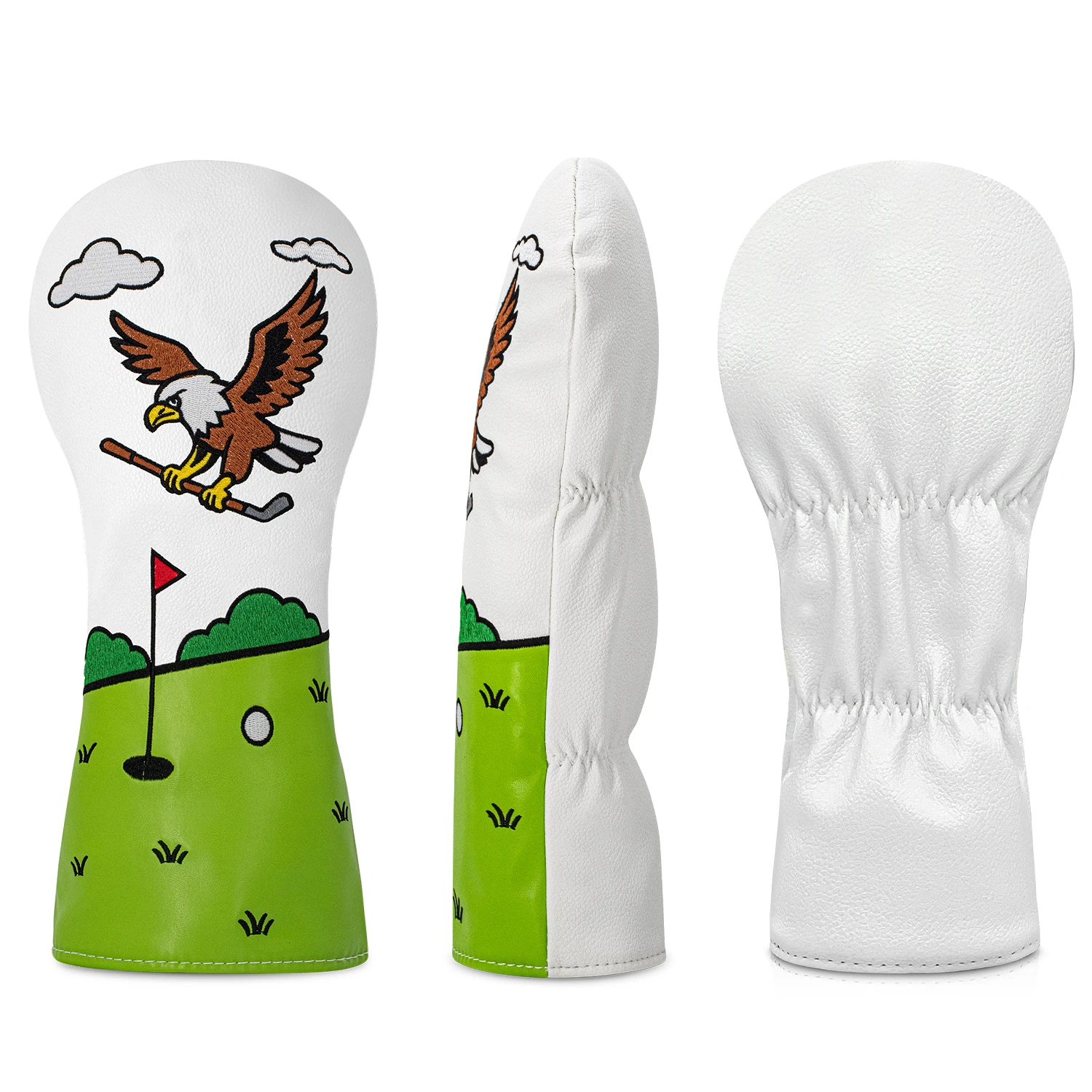 Eagle Patterned Golf Protective Cover, Golf Accessories, Fashionable PU Material Headwear, Ball Head Protection image 2