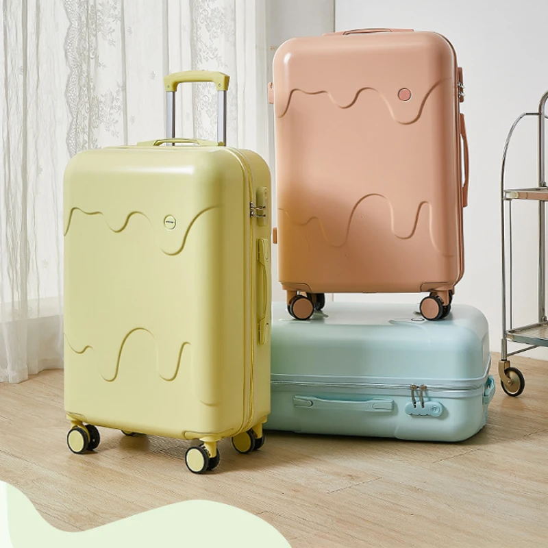 Children's Travel Suitcase Ice Cream Trolley Case for Male Female Students Universal Wheel Sturdy Password Mute Boarding Box