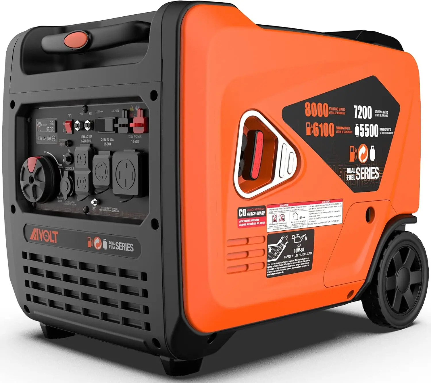 

8000 Watts Dual Fuel Portable Inverter Generator Super Quiet Gas Propane Powered Electric Start Outdoor Generator