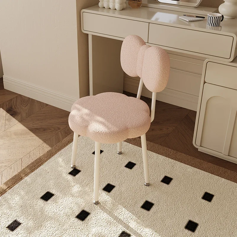 PK59:Pink Makeup Stool, Designer Pink Vanity Chair, Swivel Backrest Stool,  Girls' Bedroom Furniture, Modern Pink Makeup Seat