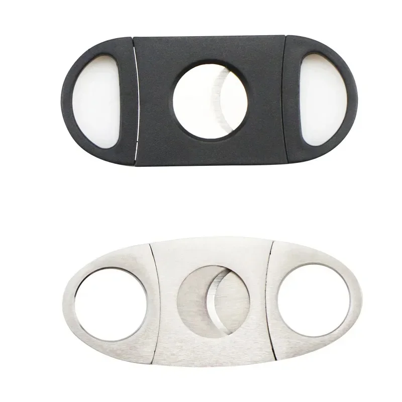 Stainless Cigar Guillotines Double Blades Cigar Punch Cutter Pocket Gadgets Zigarre Cigarette Cuban Smoking Accessory