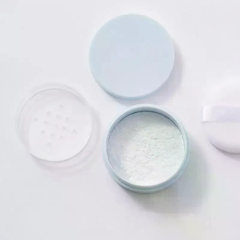 جرة مسحوق سائبة 5 جرام مع حاوية مستحضرات التجميل المنتفخة علبة تعبئة بلاستيكية صندوق فارغ قابل لإعادة الملء مع أداة مكياج بغطاء شبكي منخل