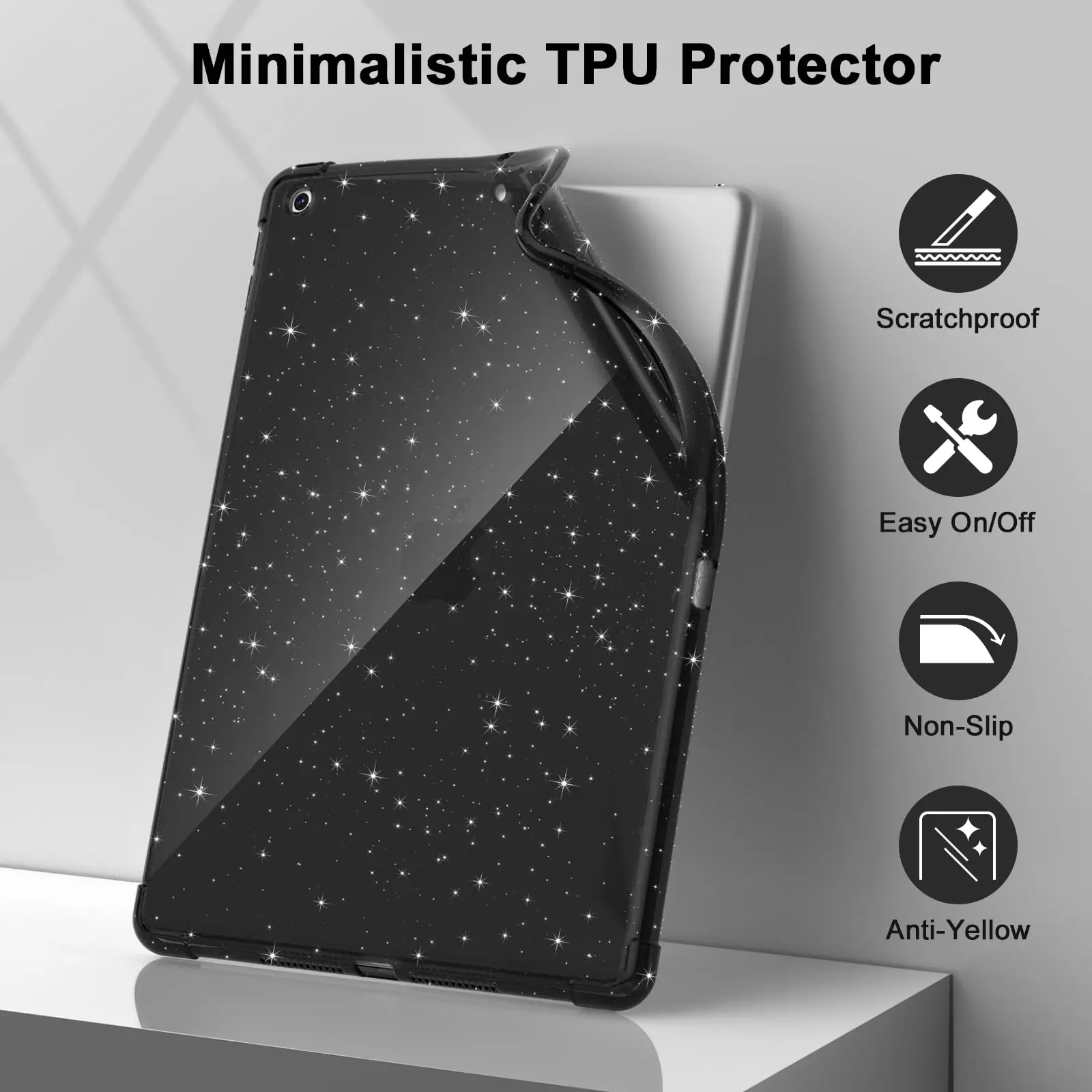For Apple iPad 10.2 7th 8th 9th Generation 2017/2018/2019 Shimmering Glittering Soft Silicone Case Shockproof Airbag Shell