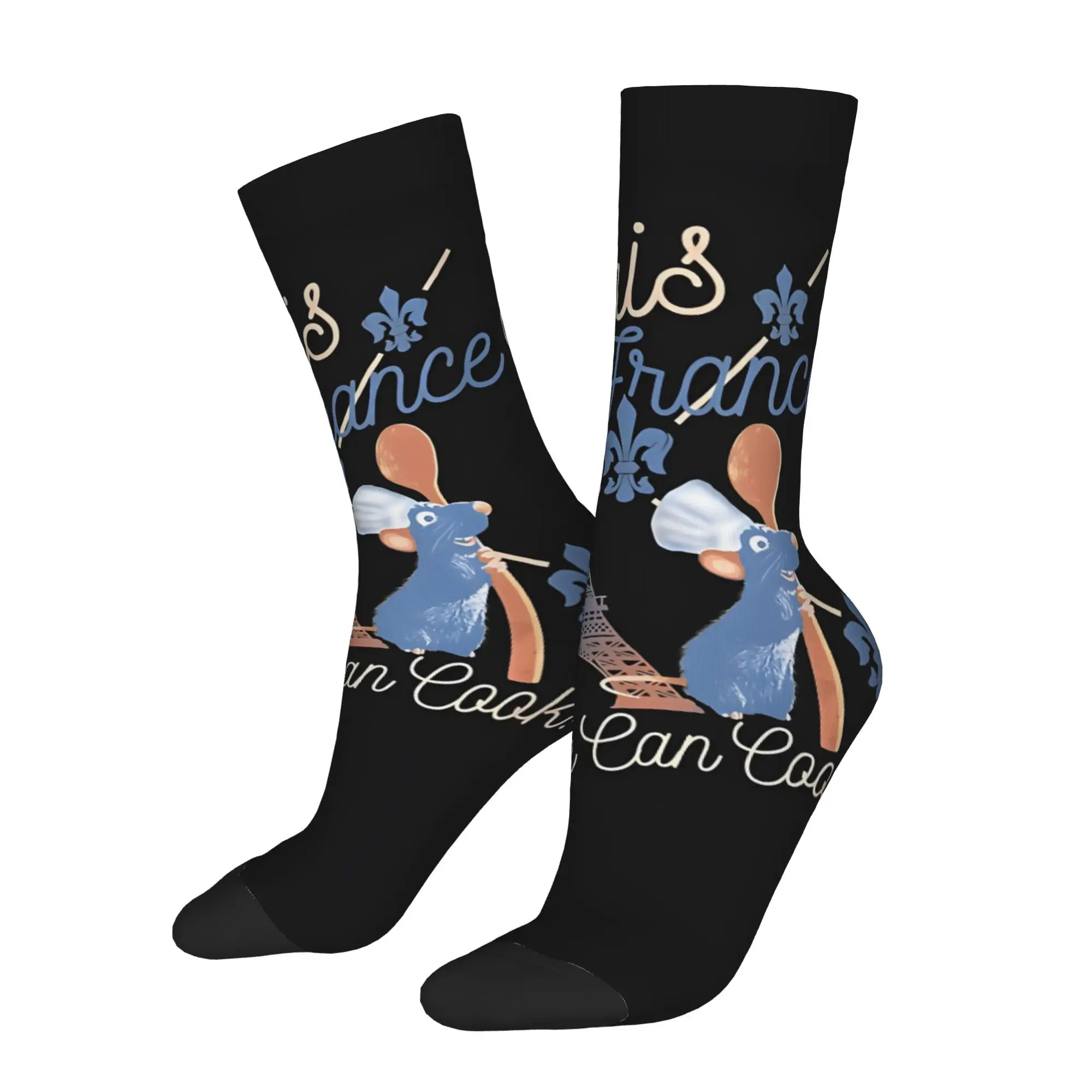 

Funny Sock Ratattouille Remy Paris France Hip Hop Seamless Pattern Printed Men Crew Socks Novelty Men's Socks