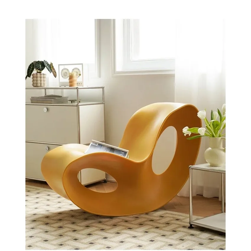 Voido Inspired Rocking Chair Rotomolded PE Plastic Lounge Chair Post-modern Leisure Chair For Home Homestay Decoration