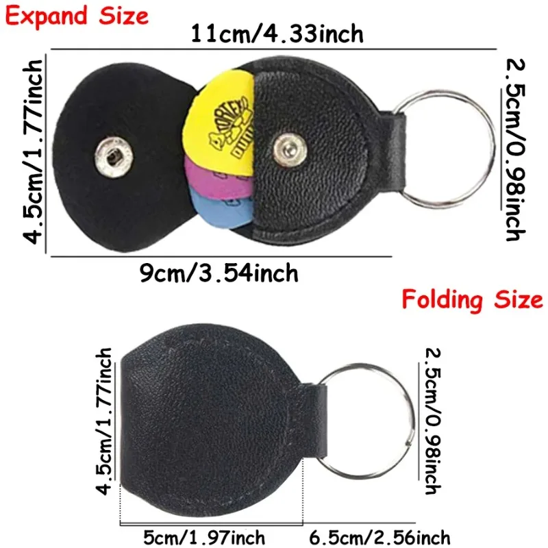 Mini bolsa de almacenamiento para púas de guitarra estilo prensa, Material de cuero PU, estuches para púas de guitarra, bolsa, herramientas de almacenamiento de accesorios para instrumentos musicales