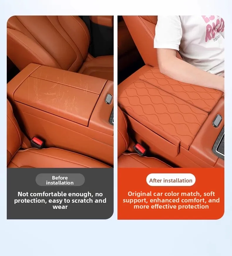 For Geely M9 2026 Car Armrest Box Height Increasing Pad Storage Box Leather Storage Protection Pad Automodification Accessories
