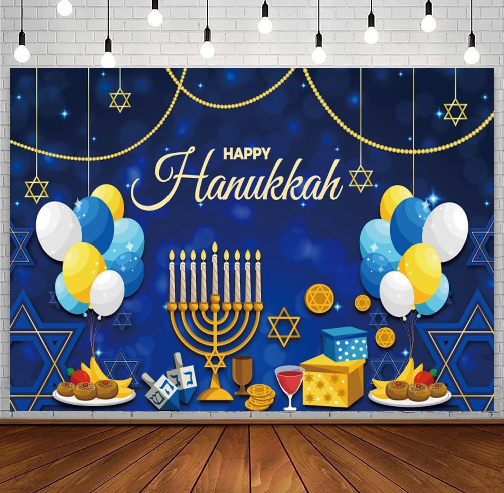 Rosh Hashanah Photography Backdrop Jewish New Year Happy Hanukkah Festival Party Honey Bible Candle Background Photo Studio Prop