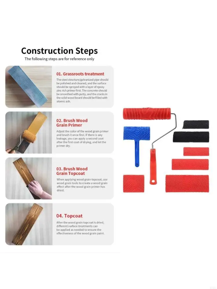 

E5BE Безопасной текстурированный ролик краски с эргономической ручкой для домашнего украшения реалистичное инструмент для на