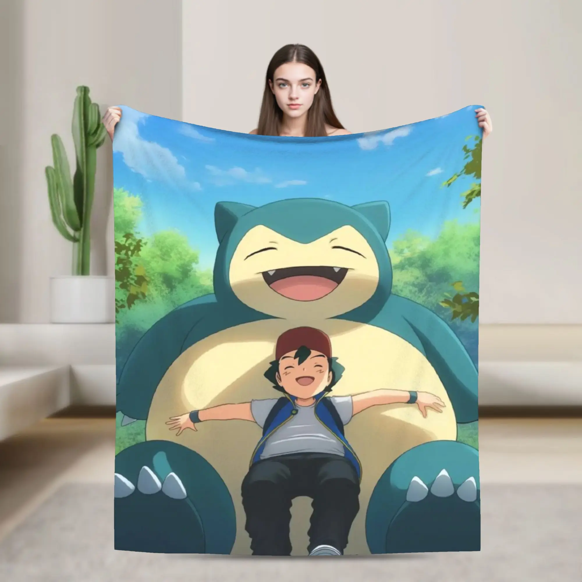 

Snorlax monster Blanket Multiple Sizes Warm Cozy Fluffy Throw Blankets for Sofa Couch and Bed