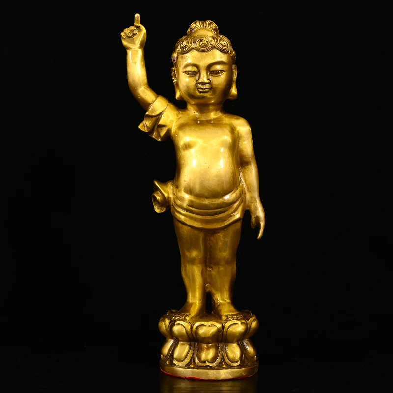 Brass Prince Buddha Finger Heavenly Buddha Baby Shakyamuni Standing Buddha Lotus Buddha Terrace Amitabha Worship Hall Town house