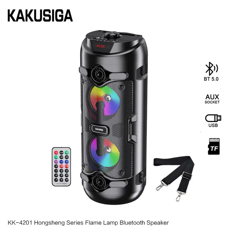 

Outdoor High Power Flame Lamp Wireless Bluetooth Speaker Portable Column TWS Stereo Subwoofer With Remote contr Karaoke Speakers