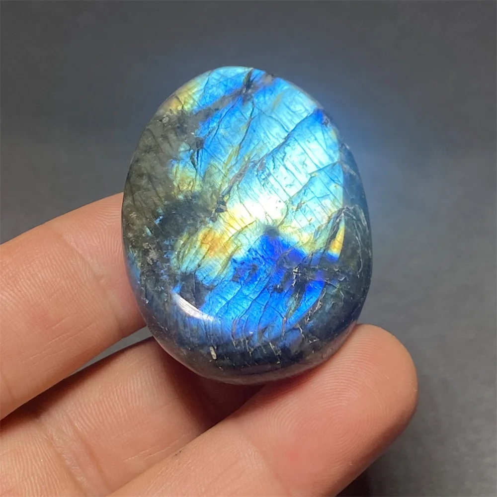 Natural Polished Labradorite Palm To Play Meditation Chakra Massage Gemstone Home Decor Gift
