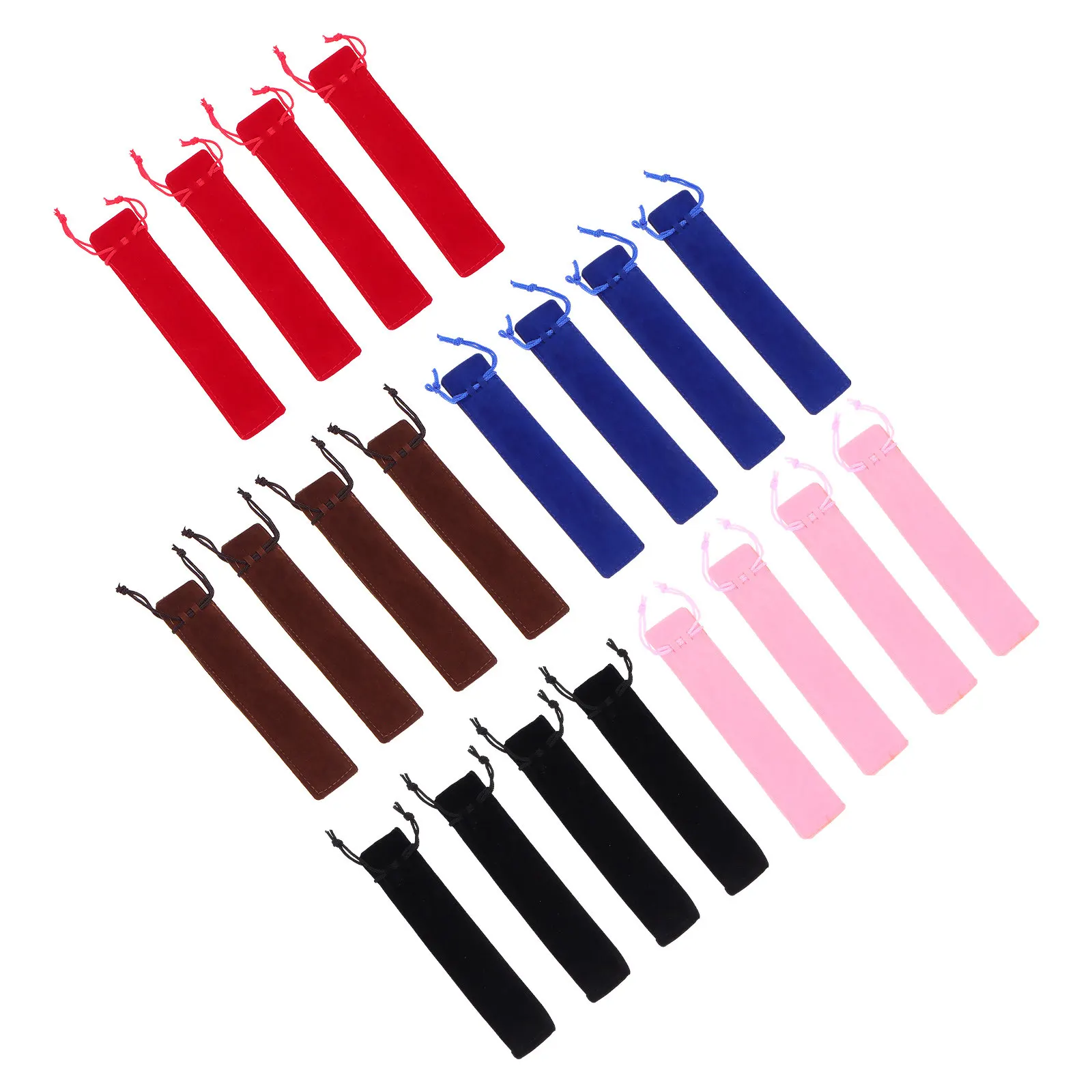 20pcs Drawstring Pen Pouches – Stylish Single Pencil Gift Bags for Storage & Protection