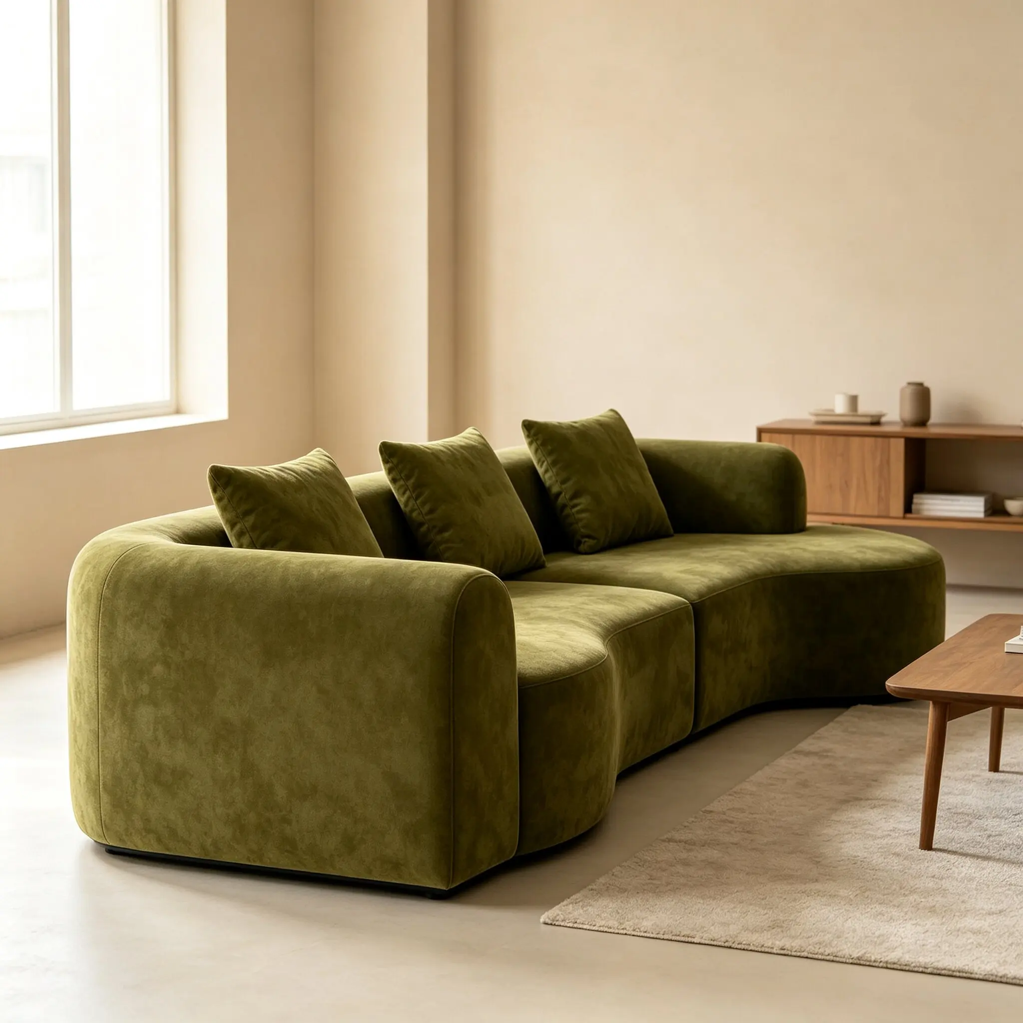 High Quality Vacuum Compressed Sofa Fabric Upholstered Living Room Couch Factory Direct Supply OEM Customizable