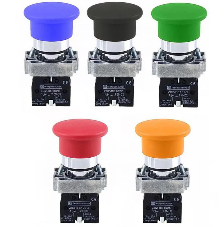 40MM Mushroom Head Button Switch XB2-BC21 XB2-BC31 XB2-BC42 XB2-BC51 XB2-BC61 Self-reduction Button Switch