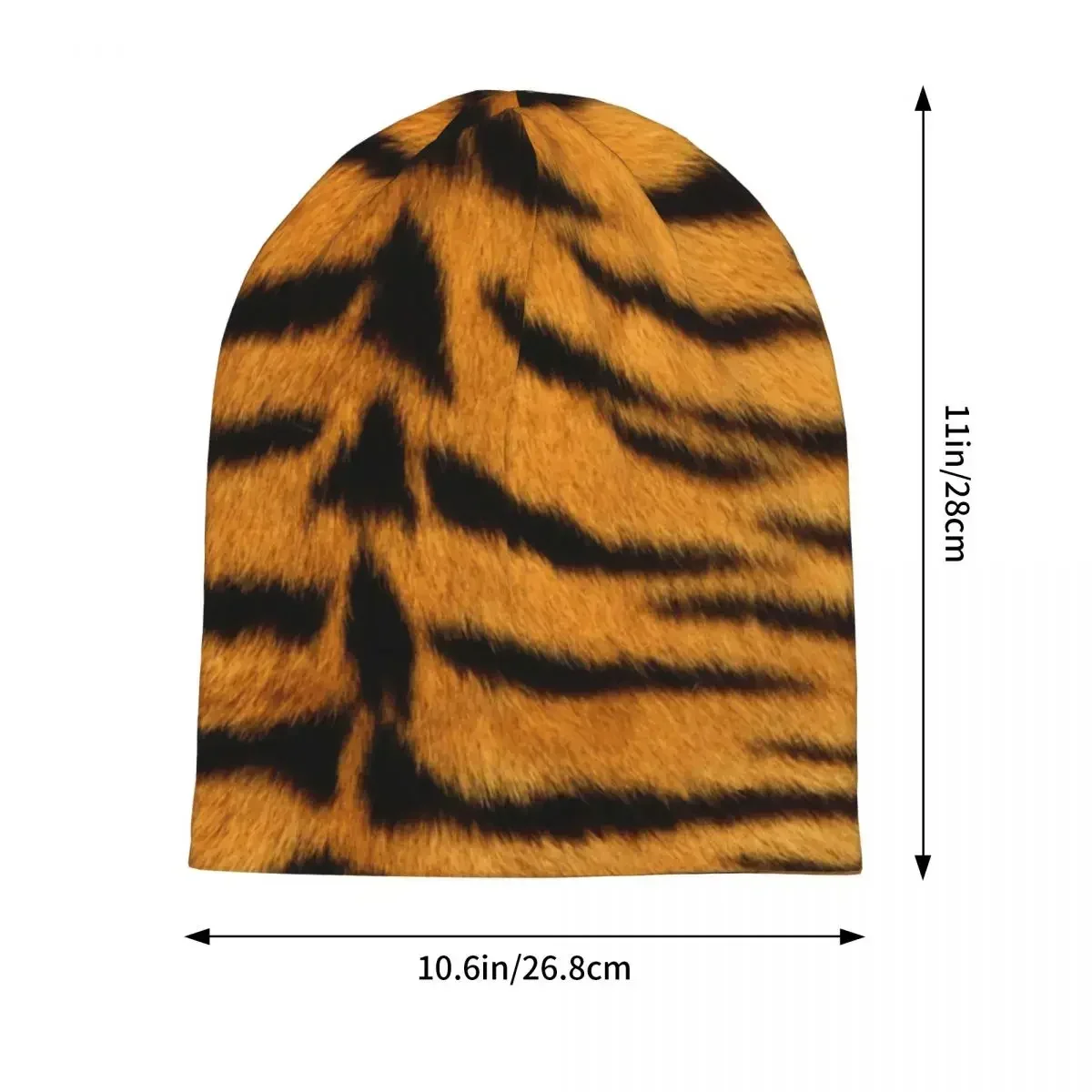 Realistic Tiger Skin Warm Knitted Cap Fashion Bonnet Hat Autumn Winter Outdoor Beanies Hats for Unisex Adult