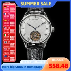 Sugess Tourbillon Herren uhren st8230 echtes Tianjin Uhrwerk mechanische Vintage Skelett Armbanduhr elegantes Krokodil leder