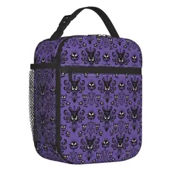 Haunted Mansion Insulated Lunch Bag Women Portable Halloween Ghost Happy Haunts Thermal Cooler Bento Box Kids School Children