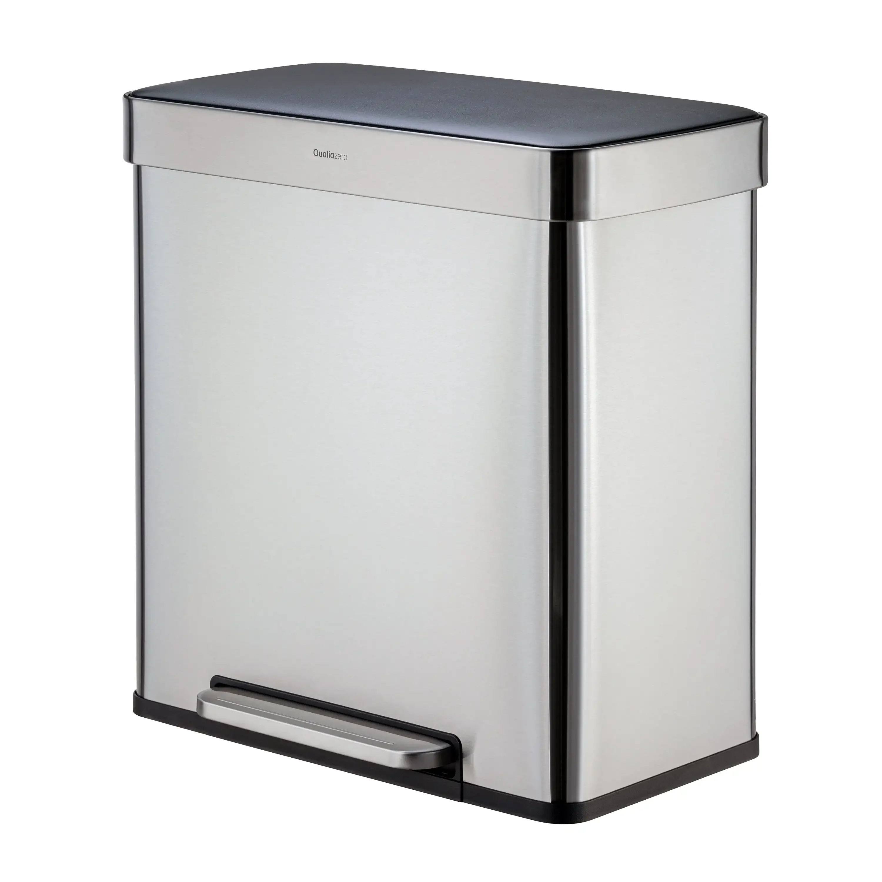 16 Gallon Trash Can, 8 Gallon Dual Compartment Step On Kitchen Trash Can, Stainless Steel