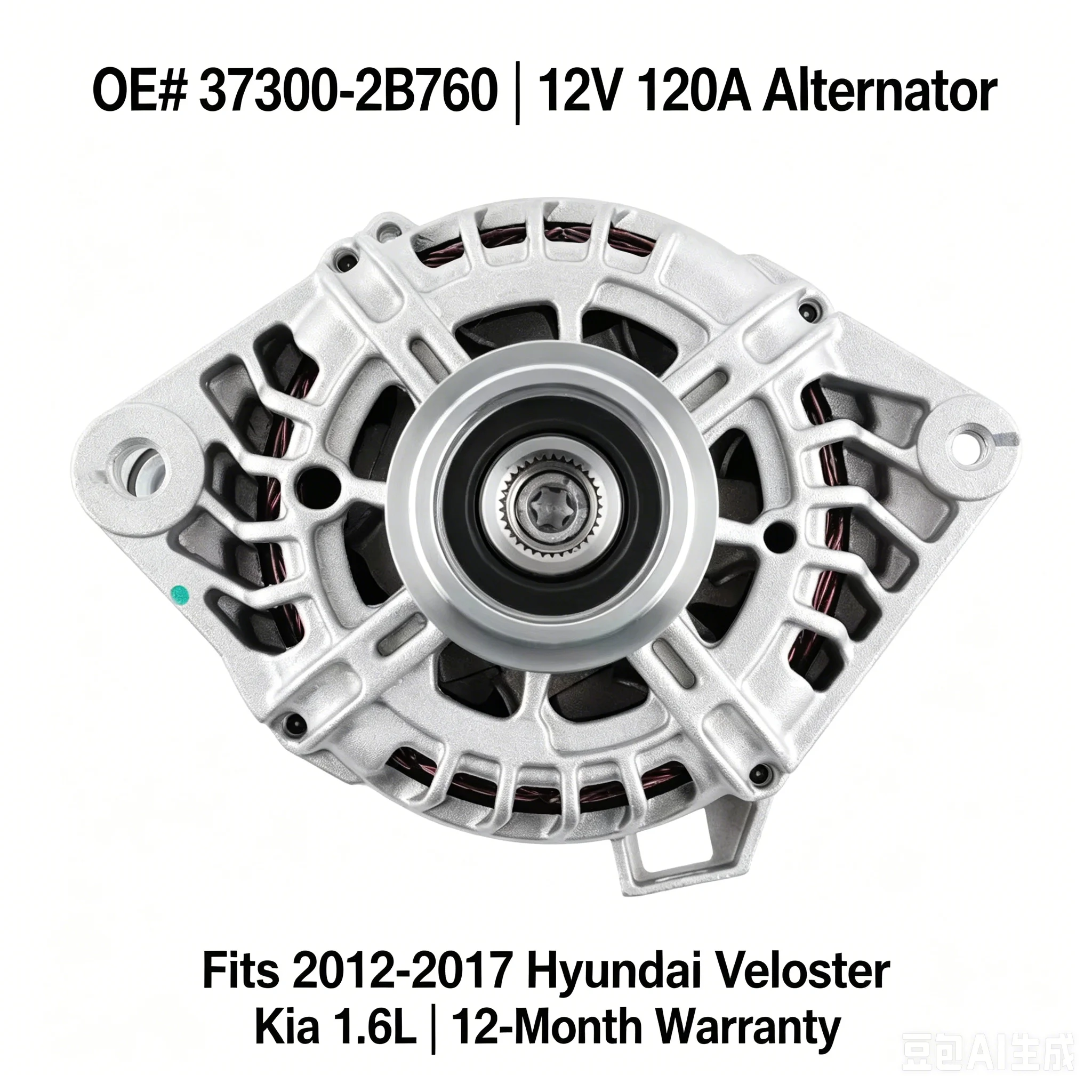 Alternator OE 37300-2B760 12V 120A 6PK For Hyundai Creta i20 i30 Veloster Kia Ceed Rio Soul Venga Forte Carens 1.4L 1.6L Engine