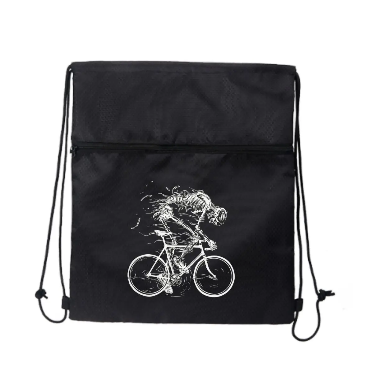 

Рюкзак Skeleton Cyclist Art Graphic Essential на открытом воздухе на молнии с завязками для любителей активного отдыха