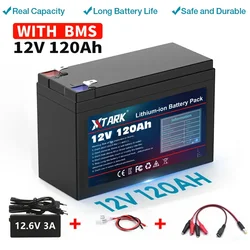 2024 Upgraded LiFePO4 Lithium Battery 12V 120Ah Portable Rechargeable Battery Built-in Power display Port Charging