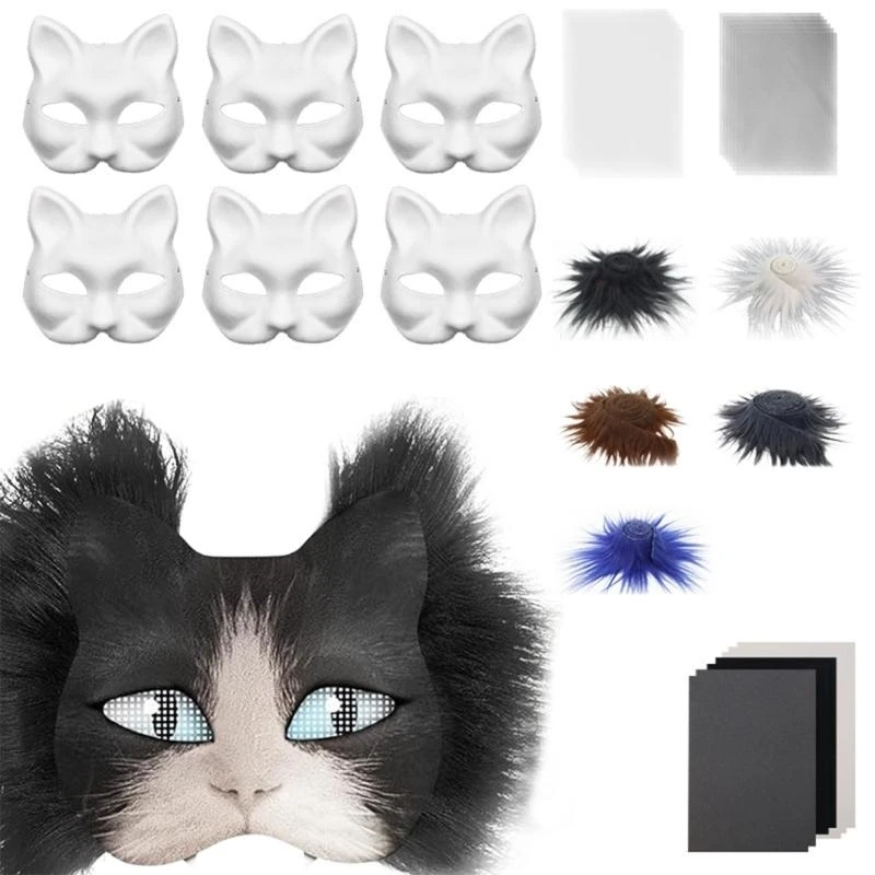 5asd fai -da -te therrians maschera blank volpi maschera gatti con occhio mesh therrias ingranaggio roba