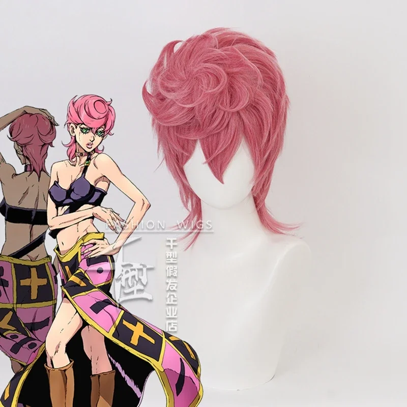 Anime JOJO Bizarre Adventure Golden Wind Trish Una Cosplay Wig Heat Resistant Hair Cosplay Costume Wigs